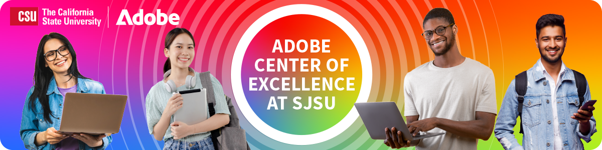 Welcome banner for Adobe Center of Excellence at SJSU