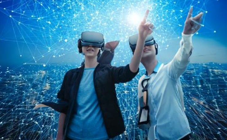 ads_students_vr_sky students looking at sky via VR headsets