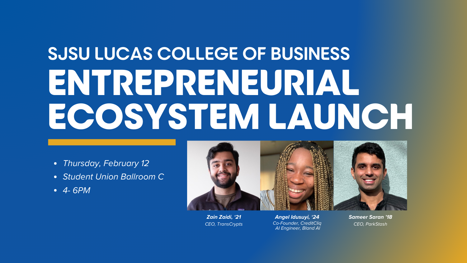 SpartUp SVCE Launch is on Feb. 12 in the Student Union Ballroom C