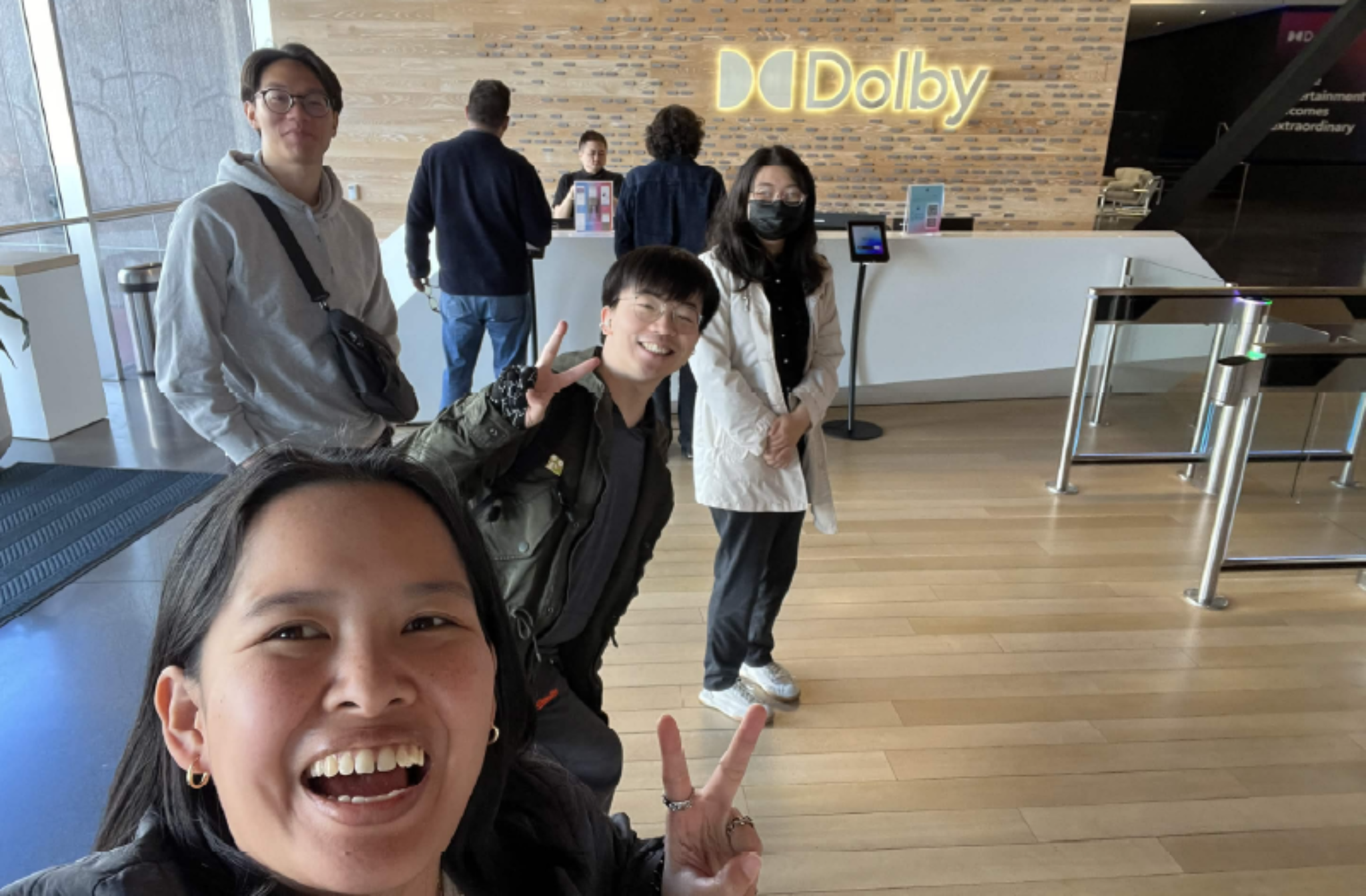Students visiting Dolby Labs