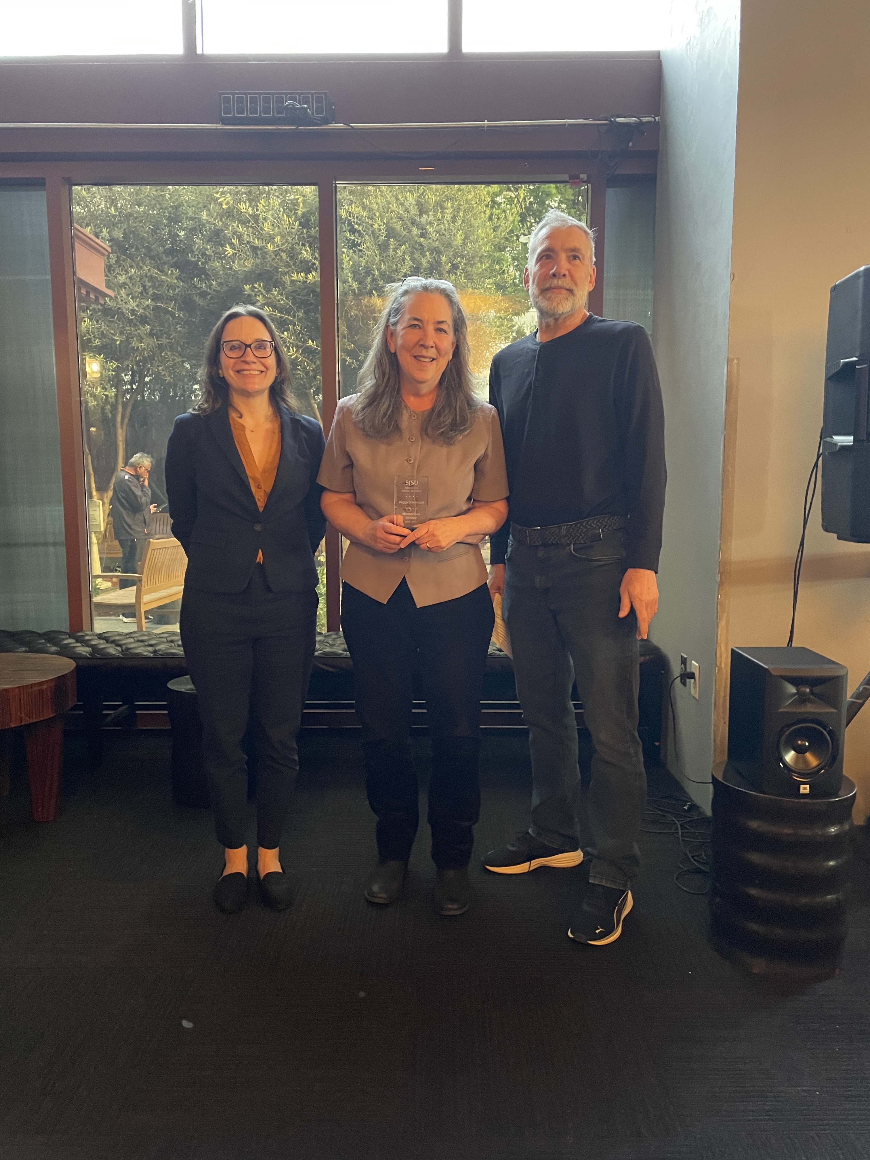 Peggy Stevenson recieving an award