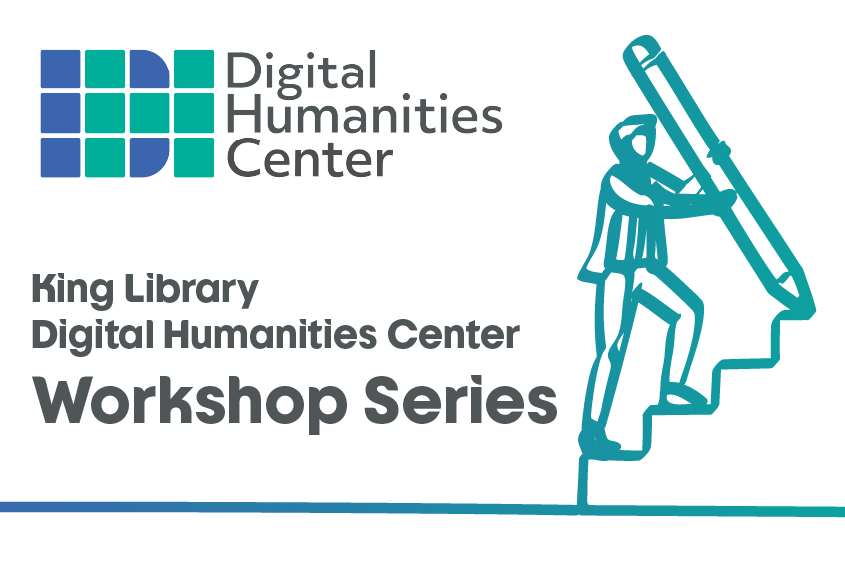 Line drawing of a person climbing a set of stairs while drawing the stairs with a large pencil